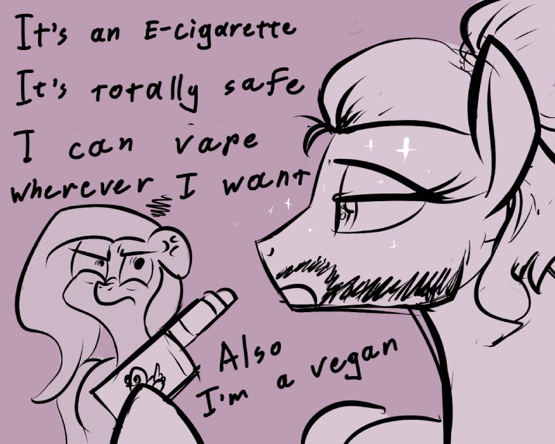 angry dialogue duo e-cigarette female feral male sparkles stubble text underpable friendship_is_magic hasbro my_little_pony dickbutt fluttershy_(mlp) zephyr_breeze_(mlp) equid mammal 2016 5:4 english_text meme brother_(lore) brother_and_sister_(lore) sibling_(lore) sister_(lore)