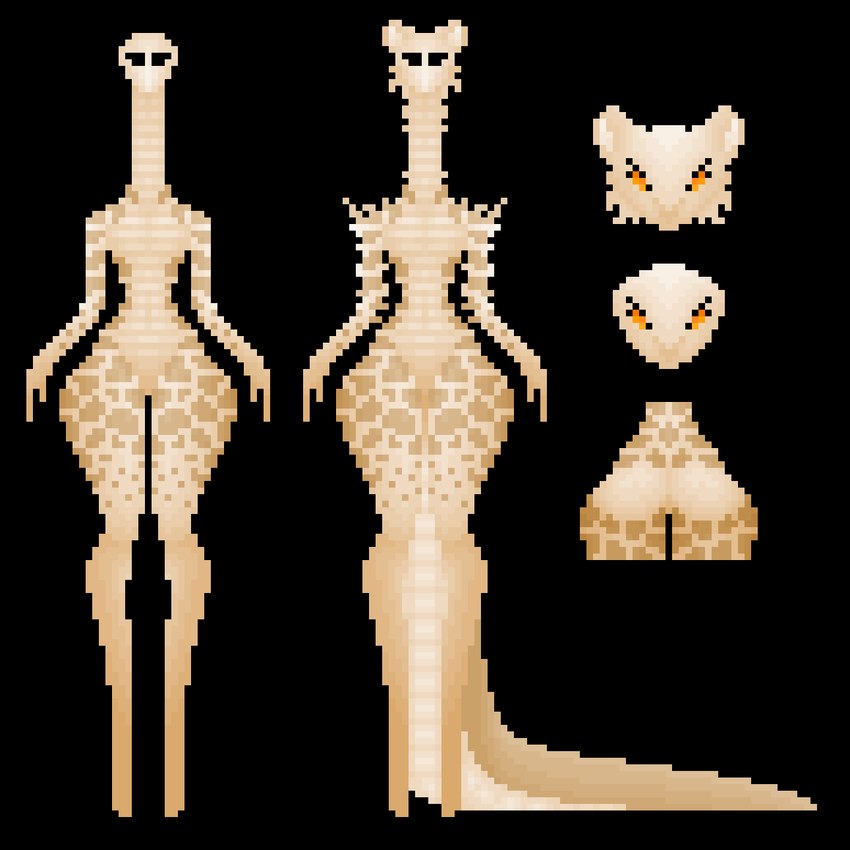 anthro fur markings multicolored_body multicolored_fur simple_background solo spots spotted_body spotted_fur tail thick_thighs transparent_background two_tone_body two_tone_fur cobramelon felid feline hybrid mammal reptile scalie snake 1:1 alpha_channel digital_media_(artwork) hi_res model_sheet pixel_(artwork)