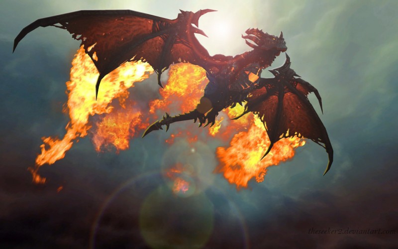 claws cloud day fangs feral fire flying glare glowing glowing_eyes horn male membrane_(anatomy) membranous_wings outside red_eyes sky skyscape solo spikes spread_wings tail teeth wings sorelstrasz blizzard_entertainment mythology warcraft deathwing dragon mythological_creature mythological_scalie scalie 16:10 hi_res widescreen