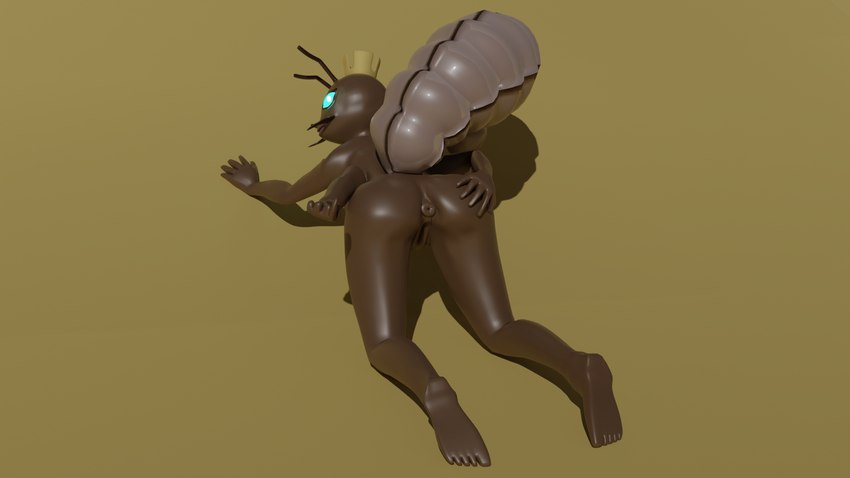 anthro butt female looking_at_viewer nude royalty simple_background solo tail exaltr queen-ovee ant arthropod humanoid hymenopteran insect 16:9 3d_(artwork) digital_media_(artwork) hi_res widescreen