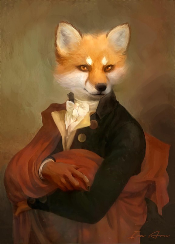 anthro black_nose bow_(feature) bow_tie claws clothed clothing coat fabric finger_claws fur looking_at_viewer male orange_body orange_fur solo topwear white_body white_fur ira-arn canid canine fox mammal red_fox true_fox absurd_res digital_media_(artwork) half-length_portrait hi_res portrait signature