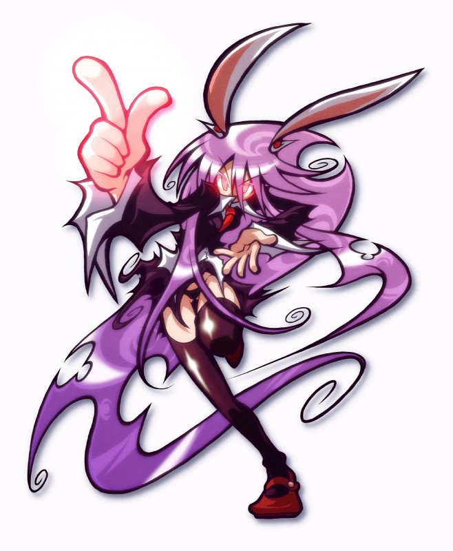 female glowing hair long_hair looking_at_viewer solo ichikai touhou reisen_udongein_inaba animal_humanoid human humanoid lagomorph lagomorph_humanoid leporid_humanoid mammal mammal_humanoid rabbit_humanoid hi_res