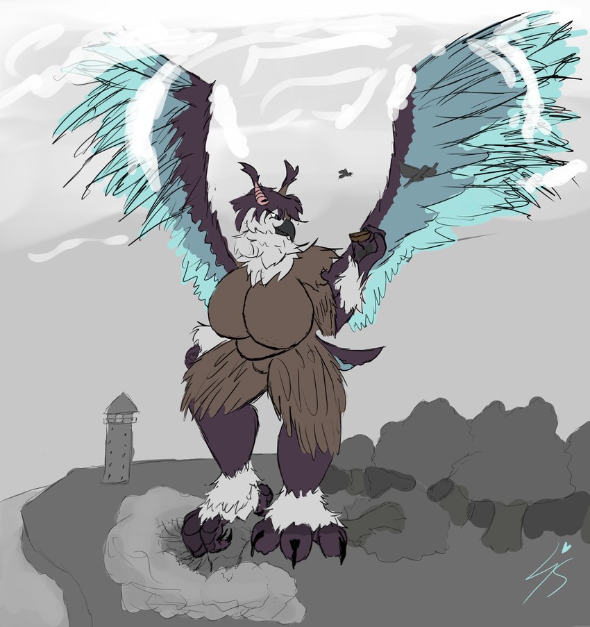 after_transformation anthro female forest greyscale_background growth macro plant seaside solo tree liscenuwu avian bird hi_res