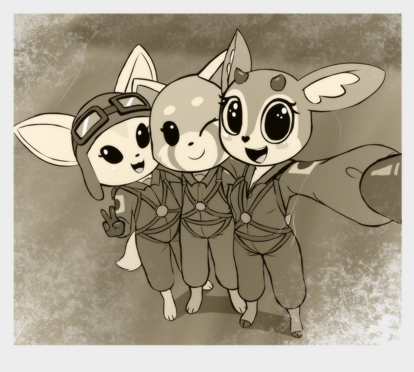 fenneko, retsuko, and tsunoda (aggretsuko and etc) created by e254e