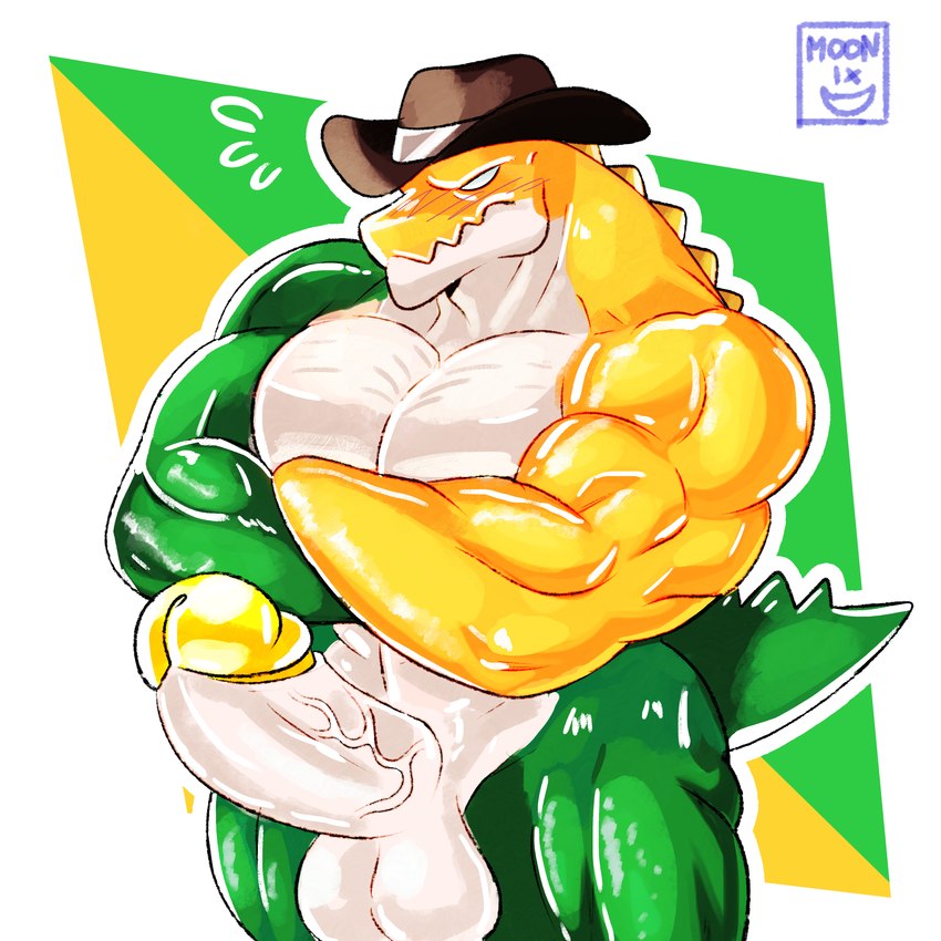 anthro balls blush bodily_fluids butt candy clothed clothing cowboy_hat dessert erection food genitals glans gummy_(food) hat headgear headwear looking_at_viewer male muscular muscular_anthro muscular_male non-mammal_balls nude pecs penis simple_background solo tail text thick_thighs vein veiny_penis wide_hips moonix_xero glitch_productions the_amazing_digital_circus gummigoo_(tadc) alligator alligatorid crocodilian food_creature gummy_creature humanoid living_candy reptile scalie 1:1 absurd_res digital_media_(artwork) hi_res