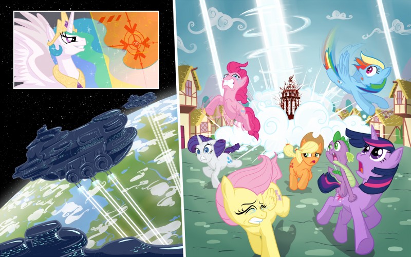 princess celestia, twilight sparkle, rainbow dash, fluttershy, pinkie pie, and etc (friendship is magic and etc) created by afancorp