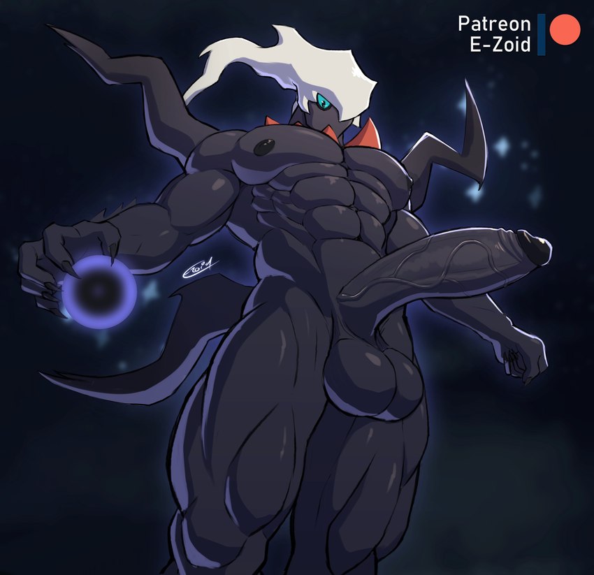 abs anthro anthrofied balls big_muscles big_penis erection genitals huge_muscles huge_penis humanoid_genitalia humanoid_penis long_penis male muscular muscular_male pecs penis solo vein veiny_penis e-zoid nintendo pokemon chord_(e_zoid) darkrai generation_4_pokemon legendary_pokemon pokemon_(species) absurd_res hi_res