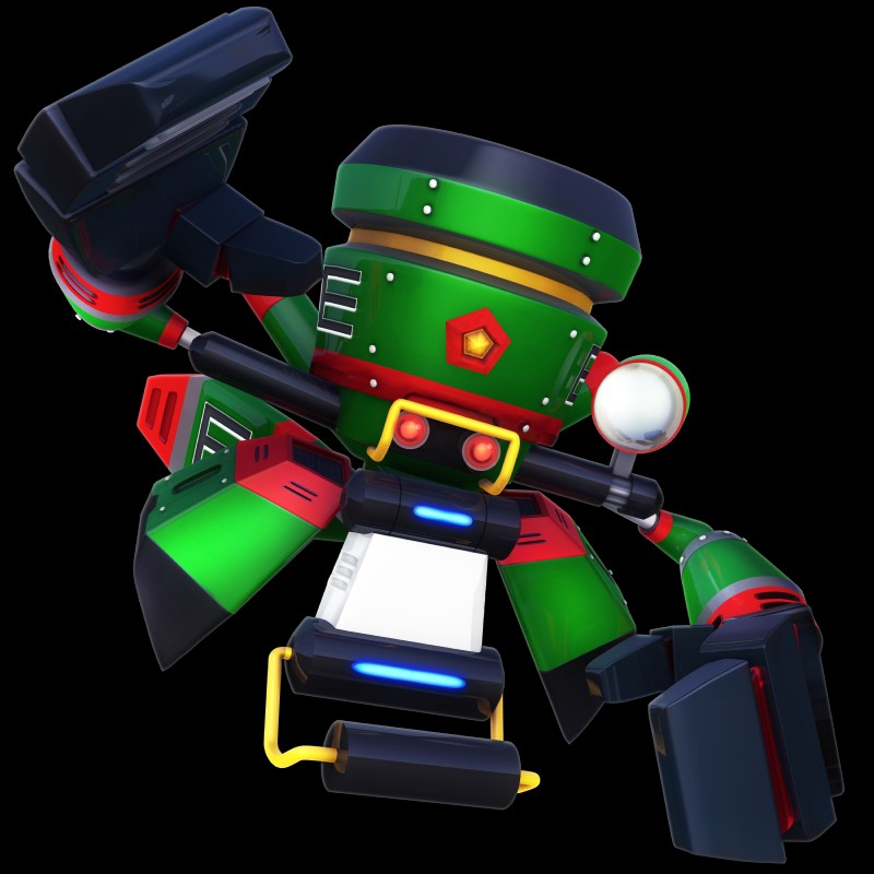 ambiguous_gender black_body green_body hovering looking_at_viewer machine metal not_furry red_body red_eyes simple_background solo transparent_background nibroc-rock sega sonic_the_hedgehog_(series) zero_(sonic) badnik robot 1:1 absurd_res alpha_channel hi_res