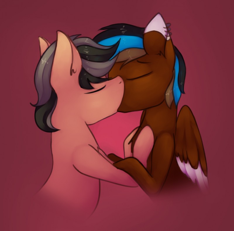 brown_body brown_fur duo eyes_closed feral feral_on_feral fur hair kiss_on_lips kissing male male/male multicolored_hair simple_background tan_body tan_fur wings marsminer hasbro my_little_pony mythology coco fan_character equid equine horse mammal mythological_creature mythological_equine pegasus pony gizmo_(disambiguation) 2016 digital_media_(artwork) hi_res