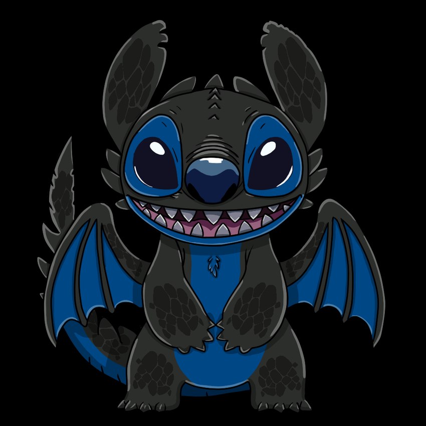 stitch and toothless (how to train your dragon and etc) created by ori-nagami