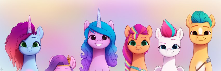 hitch trailblazer, misty brightdawn, sunny starscout, izzy moonbow, pipp petals, and etc (my little pony and etc) created by luminousdazzle