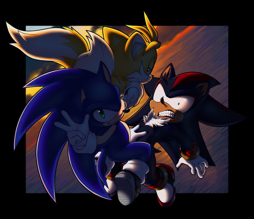 miles prower, shadow the hedgehog, and sonic the hedgehog (sonic the hedgehog (series) and etc) created by nowykowski7