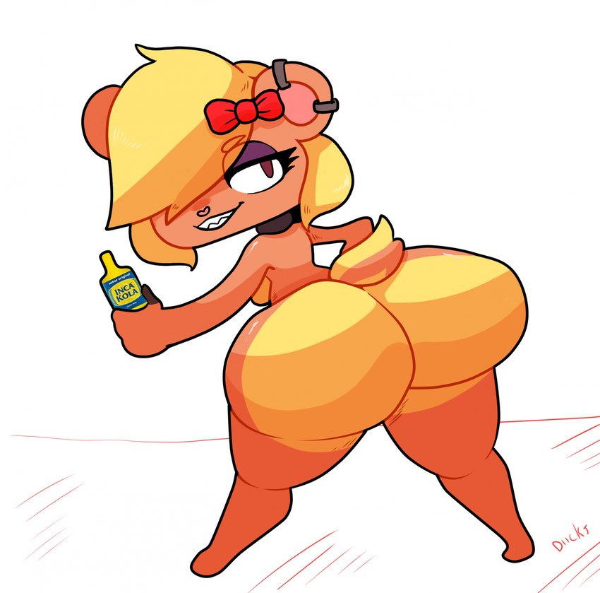 accessory anthro big_butt blonde_hair butt ear_piercing female hair hair_accessory hair_ribbon huge_butt nude piercing ribbons simple_background smile solo tail thick_thighs wide_hips diicks inca_kola nintendo pokemon taffy_(elbasura) generation_7_pokemon mammal pokemon_(species) yungoos digital_media_(artwork) hi_res