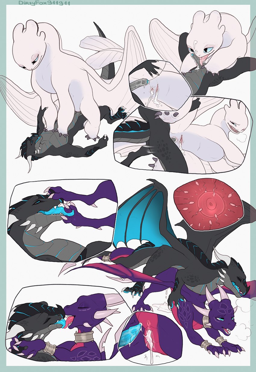 cynder, nubless, and xero (how to train your dragon and etc) created by dirtyfox911911
