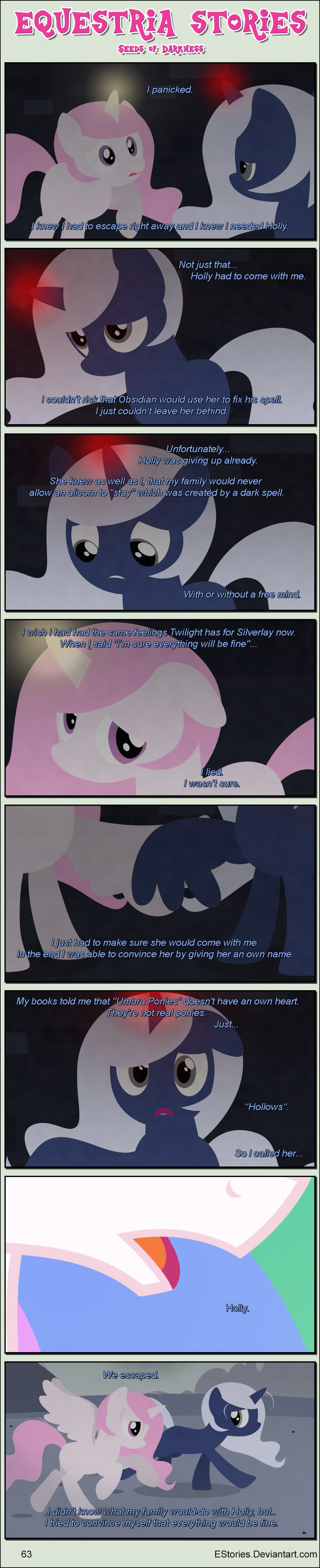 agreement backstory dialogue duo ears_down ears_up escape female feral glowing glowing_horn horn inside magic outside pivoted_ears red_magic running sad spread_wings text wasteland wings estories friendship_is_magic hasbro my_little_pony mythology holly_(estories) princess_celestia_(mlp) equid equine mammal mythological_creature mythological_equine winged_unicorn absurd_res english_text hi_res letterbox long_image tall_image url