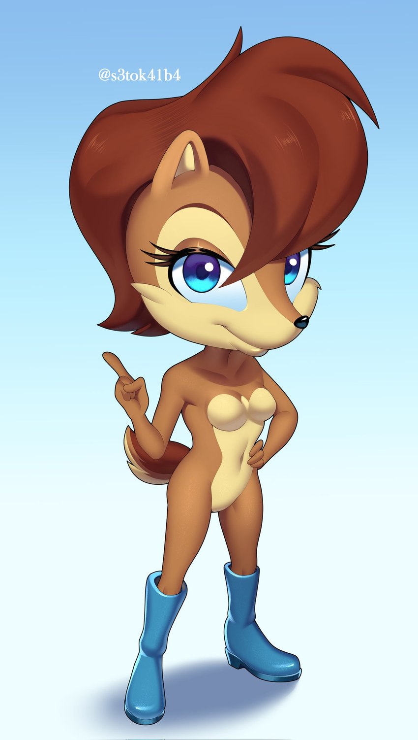 sally acorn (sonic the hedgehog (archie) and etc) created by squish (artist)