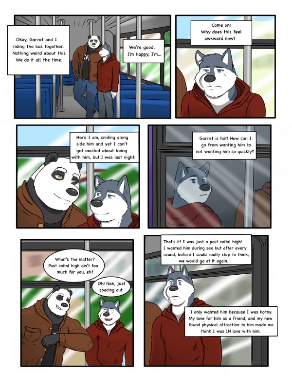 anthro biceps clothing dialogue fur hoodie male muscular muscular_male text topwear yellow_eyes rain-yatsu seattle_fur garret_(rain-yatsu) rainier_(rain-yatsu) bear canid canine canis domestic_dog giant_panda husky mammal nordic_sled_dog spitz 2017 3:4 comic english_text hi_res