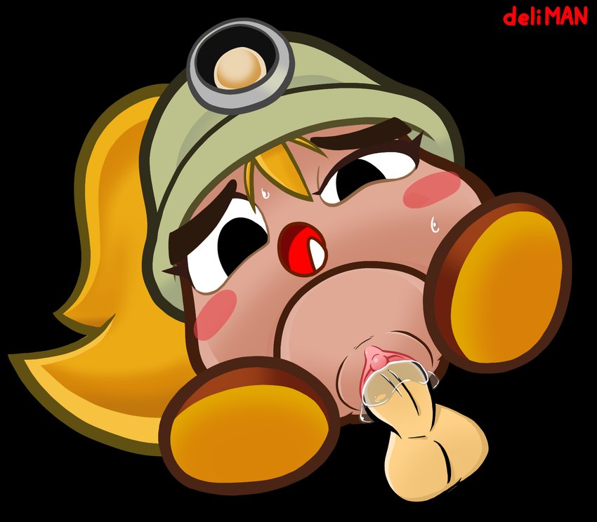 blush bodily_fluids disembodied_penis erection female genital_fluids genitals hair male nude open_mouth penis ponytail pussy sex sweat vaginal_fluids deliman mario_bros nintendo paper_mario paper_mario:_the_thousand_year_door goombella goomba 2024 alpha_channel hi_res