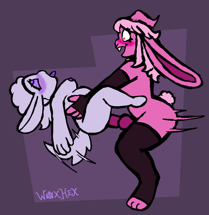 accessory ahegao anthro anthro_on_anthro bell bell_collar blush breasts buckteeth clothing collar crazy_eyes digitigrade duo female femboy fleshlight_position floppy_ears fluffy fluffy_tail fur genitals grin gynomorph hair headband heart_eyes heart_symbol horn intersex intersex/female knot knotted_penis legwear long_ears looking_pleasured male male/female motion_lines paws penetration penis pink_body pink_fur pink_hair pink_skin purple_eyes purple_tongue rabbit_ears red_eyes rough_sex sex shortstack shortstack_female size_difference smaller_female smaller_penetrated smile stand_and_carry_position standing standing_sex tail tail_motion tailwag teeth thigh_highs thrusting tongue white_body white_fur white_skin wide_eyed woxhex587 seven_deadly_sins deedee_(woxhex) animal_humanoid chinchilla chinchillid demon humanoid lagomorph lagomorph_humanoid leporid leporid_humanoid mammal mammal_humanoid rabbit rabbit_humanoid rodent genderfluid_(lore)