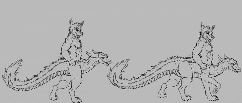 anthro cock_transformation conjoined crotch_head male merging multi_body multifur sentient_penis solo tail transformation stygiandragon mythology canid canine canis dragon feral_taur mammal mythological_creature mythological_scalie scalie taur wolf line_art monochrome