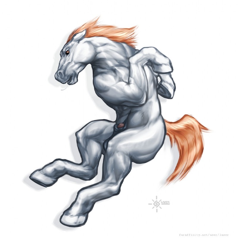 animal_genitalia animal_penis anthro balls biped equine_genitalia equine_penis feral flaccid genitals hair hooves male nude orange_hair penis penis_tip sheath simple_background solo white_background laser_(artist) denver_broncos nfl miles_(mascot) equid equine horse mammal 1:1 2014