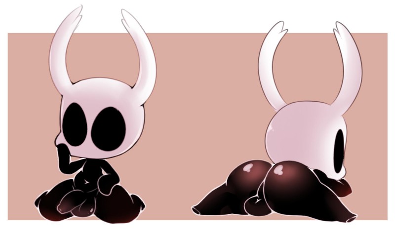 anthro backsack balls big_butt black_body black_eyes black_skin bubble_butt butt featureless_feet feet femboy foreskin genitals lying male navel nude on_front penis presenting simple_background solo teapot_(body_type) ciavs hollow_knight team_cherry the_knight_(hollow_knight) arthropod insect vessel_(species) featureless_(disambiguation) 2019 5:3 hi_res