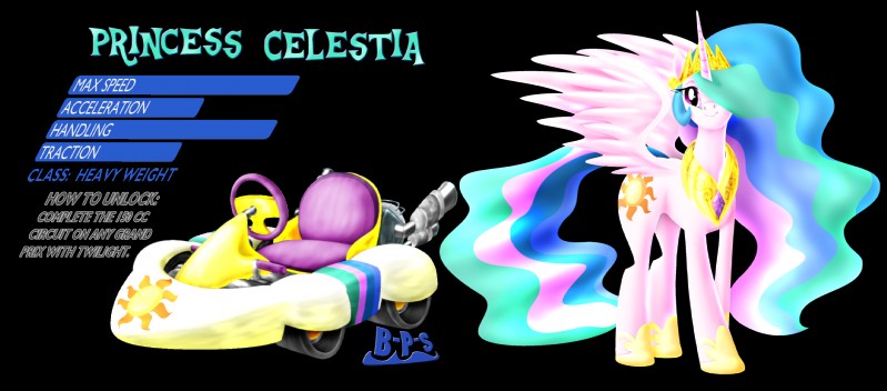 cutie_mark feathered_wings feathers female feral horn kart markings smile solo sun_(marking) sun_pattern text vehicle wheel white_body white_feathers wings blue-paint-sea friendship_is_magic hasbro my_little_pony mythology princess_celestia_(mlp) equid equine mammal mythological_creature mythological_equine winged_unicorn alpha_channel english_text hi_res