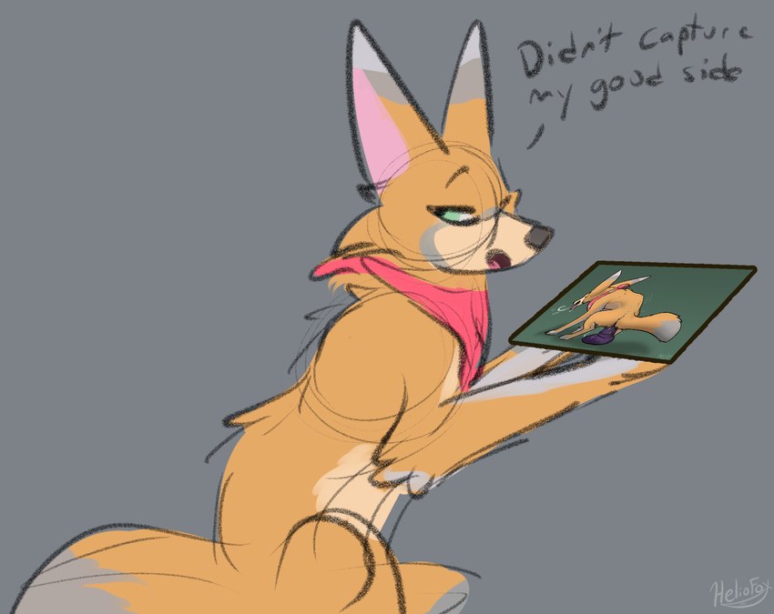 female feral judging looking_at_viewer open_mouth quadruped simple_background solo stare tail unimpressed heliofox canid canine fennec_fox fox mammal true_fox digital_media_(artwork) hi_res