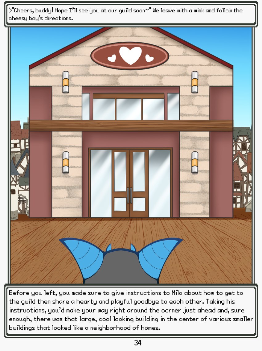 anthro building door floor heart_symbol horn male narration outside solo stone_wall text town wall_(structure) window wood wood_floor softestpuffss mythology nintendo pokemon pokemon_mystery_dungeon rodent_powered_(softestpuffss) spike_chunsoft robin_(rodent_powered) dragon generation_5_pokemon hybrid minccino mythological_creature mythological_scalie pokemon_(species) scalie absurd_res english_text hi_res