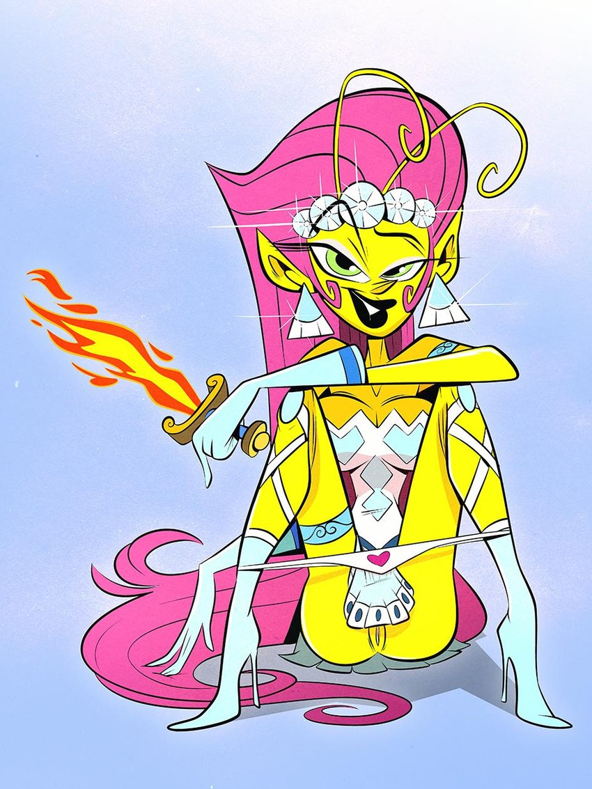 antennae_(anatomy) clothing female genitals hair panties pink_hair pussy solo underwear themrock nickelodeon the_fairly_oddparents princess_mandie alien humanoid 3:4 hi_res