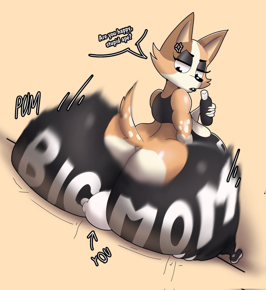 ambiguous_gender anthro big_butt bottle bottomwear bra butt butt_cleavage butt_slam butt_smother clothing container cross-popping_vein dialogue directional_arrow duo eyeshadow facesitting female female/ambiguous frown huge_butt lipstick makeup motion_blur motion_lines pants pinned pinned_to_wall remake sitting_on_another smothering sound_effects sports_bra tail text text_on_clothing tight_bottomwear tight_clothing tight_pants underwear water_bottle workout_clothing yoga_pants crowundeadcat bluey_(series) chilli_heeler australian_cattle_dog canid canine canis cattledog domestic_dog herding_dog human mammal pastoral_dog 2025 english_text hi_res