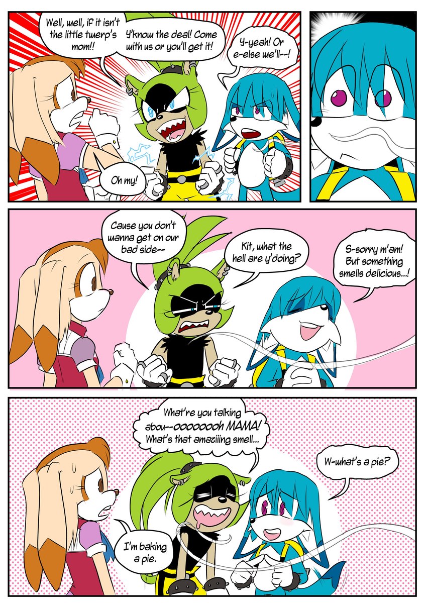 kitsunami the fennec, surge the tenrec, and vanilla the rabbit (sonic the hedgehog (comics) and etc) created by konnichibot