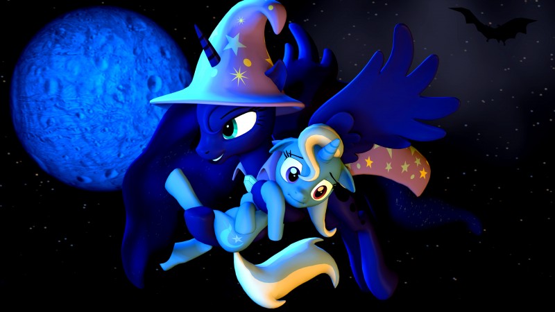 princess luna and trixie (friendship is magic and etc) created by mynokiarules