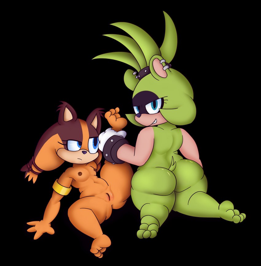 sticks the jungle badger and surge the tenrec (sonic the hedgehog (comics) and etc) created by fuzefurry