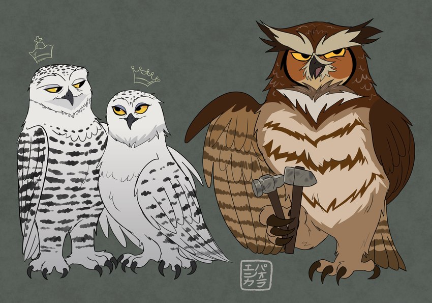 barran, boron, and bubo (guardians of ga'hoole) created by kabuki-aku