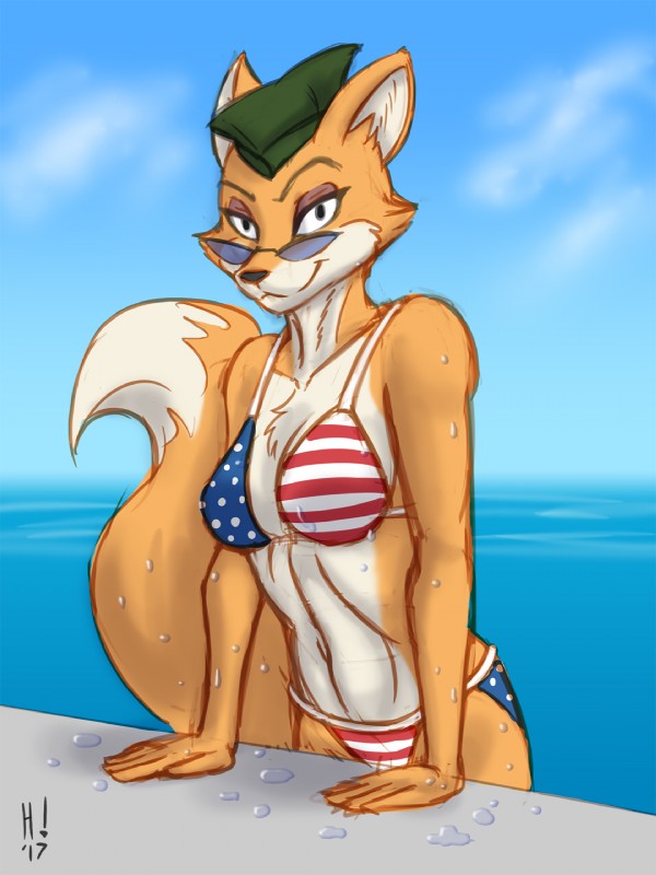 lt. fox vixen (squirrel and hedgehog and etc) created by heresy (artist)