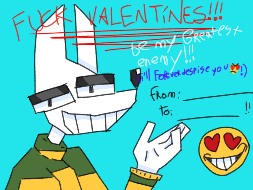 5_toes ambiguous_gender anthro clothing emoji enemy feet fur green_clothing green_sweater green_topwear holidays kristrocity solo sweater teeth toes topwear valentine's_day_card white_body white_fur yellow_clothing yellow_sweater yellow_topwear valentine's_day canid canine canis domestic_dog mammal 4:3 meme