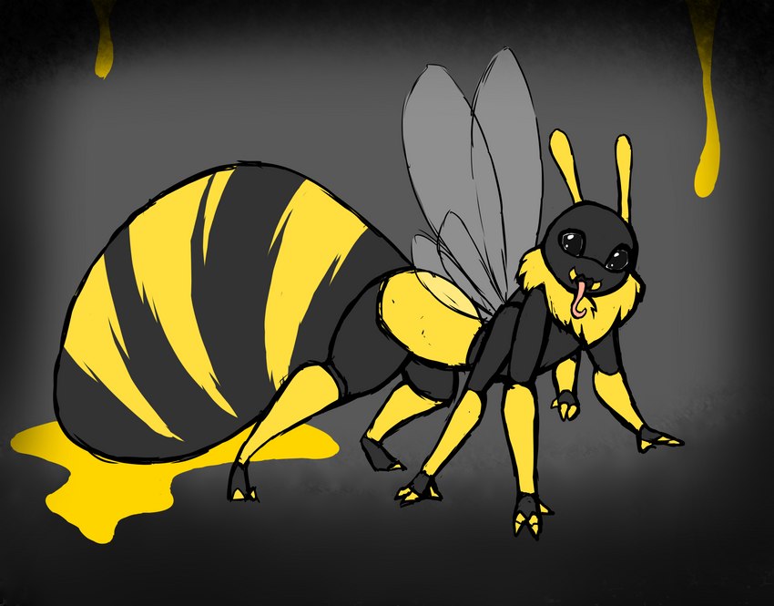 4_arms after_transformation ambiguous_gender anthro food honey_(food) multi_arm multi_limb solo transformation wings culixcupric gdhusali arthropod bee hymenopteran insect hi_res