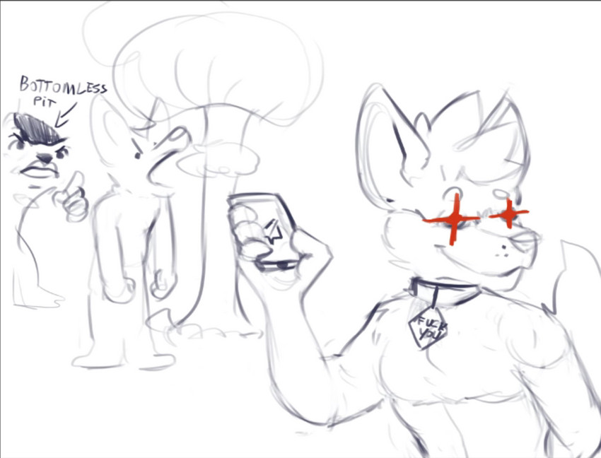 anthro blocking cellphone electronics male phone smartphone solo sherman_schmidt_never pikie_folfuwu digital_drawing_(artwork) digital_media_(artwork) meme sketch