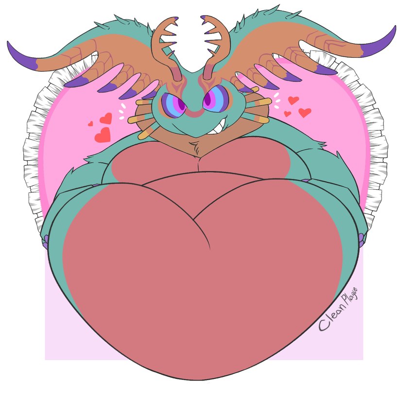 ambiguous_gender belly big_belly heart_symbol holidays male multicolored_eyes overweight presenting solo wings cleanplague valentine's_day fecto_elfilis humanoid hi_res