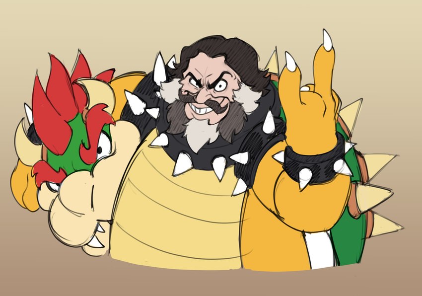 bowser and jack black (mario bros and etc) created by daredemon7000