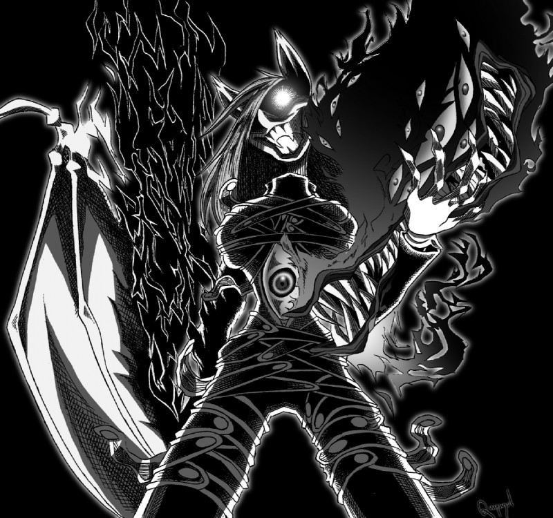 anthro big_breasts bodysuit breasts claws clothing fangs female gloves glowing glowing_eyes handwear magic membrane_(anatomy) membranous_wings nightmare_fuel power shadow sharp_teeth skinsuit smile solo teeth tight_clothing transformation wings quynzel friendship_is_magic hasbro hellsing my_little_pony alucard_(hellsing) flutterbat_(mlp) fluttershy_(mlp) equid equine horse mammal pony vampire monochrome