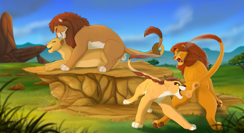 fan character, nala, simba, terr'kar, and yuri'tab (the lion king and etc) created by lynxbrush