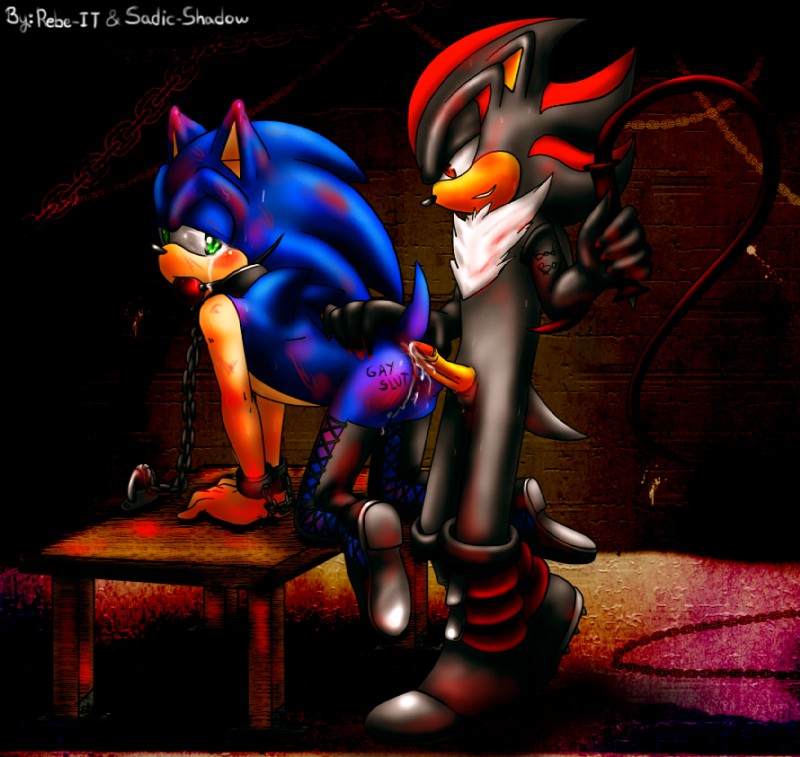 shadow the hedgehog and sonic the hedgehog (sonic the hedgehog (series) and etc) created by rebe-it and sadic-shadow