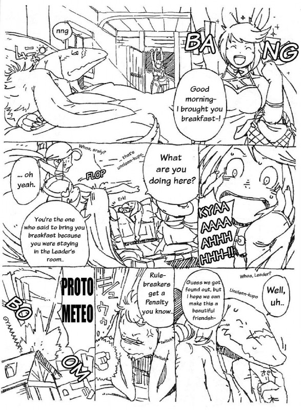 anthro breasts caught dialogue female male male/male text gamma-g final_fantasy final_fantasy_tactics square_enix animal_humanoid bangaa human humanoid lagomorph lagomorph_humanoid mammal mammal_humanoid moogle nu_mou scalie seeq viera comic english_text hi_res monochrome