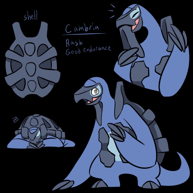 biped lying sleeping smile solo standing wakamolez nintendo pokemon carracosta fossil_pokemon generation_5_pokemon pokemon_(species) reptile scalie turtle 1:1 alpha_channel