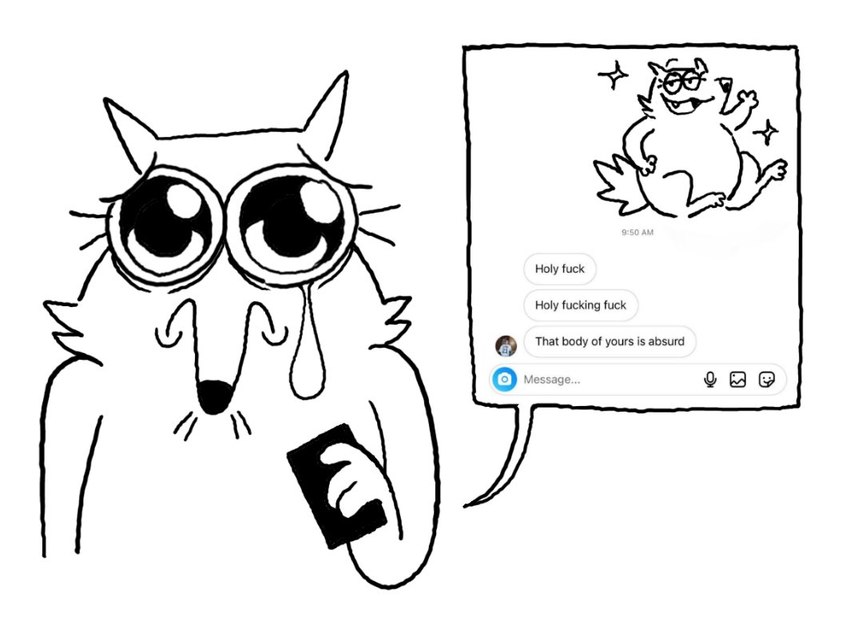 anthro bodily_fluids dialogue electronics female holding_object message phone pleading_eyes profanity sad solo tears text twistcmyk nickelodeon sad-eyed_spongebob_(meme) spongebob_squarepants twist_(twistcmyk) canid canine canis mammal wolf english_text meme