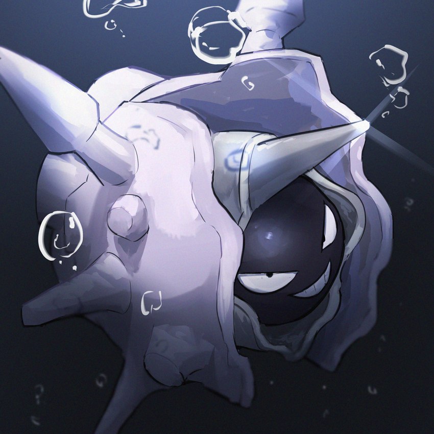 ambiguous_feral ambiguous_gender black_body black_eyes bubble feral grey_body grey_shell grin light looking_at_viewer multicolored_body multicolored_shell noseless purple_body purple_shell shell smile solo teeth three-quarter_view two_tone_shell underwater water spicyichizo nintendo pokemon bivalve cloyster generation_1_pokemon marine mollusk pokemon_(species) 1:1 2025 absurd_res hi_res lighting shaded