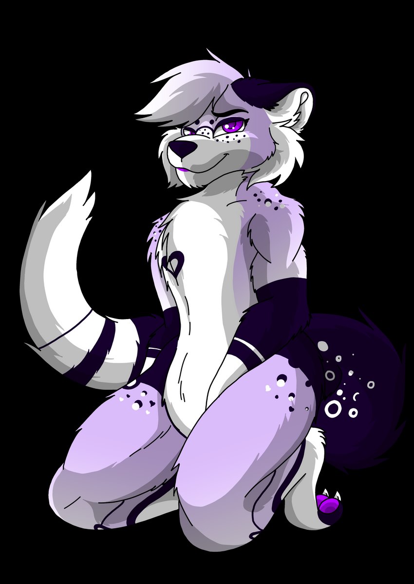 anthro black_body black_fur female fur hair purple_body purple_eyes purple_fur simple_background snow solo transparent_background white_body white_fur white_hair reiyoyote sappho felid leopard mammal pantherine absurd_res alpha_channel hi_res