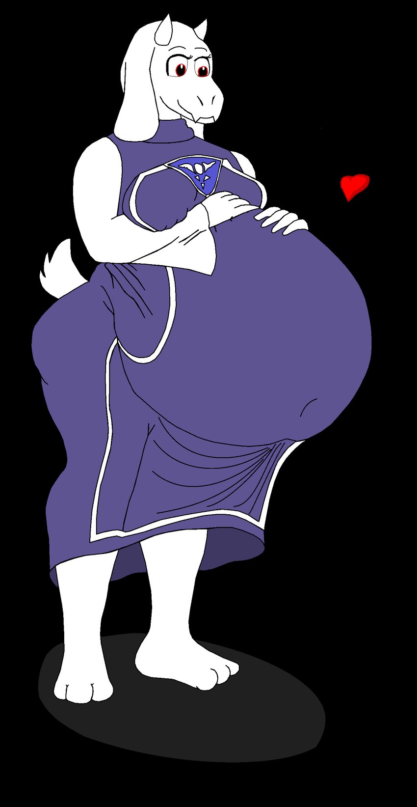 ambiguous_gender ambiguous_prey anthro anthro_pred belly belly_outline belly_overhang big_belly breast_outline breasts clothed clothing delta_rune_(emblem) dress duo fangs featureless_breasts female female_pred floppy_ears fur hand_on_belly hand_on_own_belly happy heart_symbol horn love mature_female multicolored_clothing multicolored_dress multicolored_robe navel navel_outline obese obese_anthro obese_female offscreen_character overweight overweight_anthro overweight_female png_file purple_clothing purple_dress purple_robe red_eyes robe safe_vore satisfaction satisfied satisfied_look shadow simple_background sweater symbol tail teeth topwear transparent_background turtleneck unseen_prey vore white_body white_fur white_sleeves willing_pred willing_prey corgisdie toby_fox_(copyright) undertale undertale_(series) toriel bovid caprine goat mammal monster absurd_res alpha_channel digital_media_(artwork) hi_res